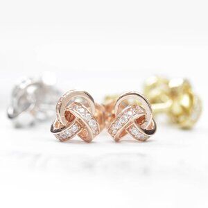 Celtic Love Knot Stud Earrings | CZ in Sterling Silver